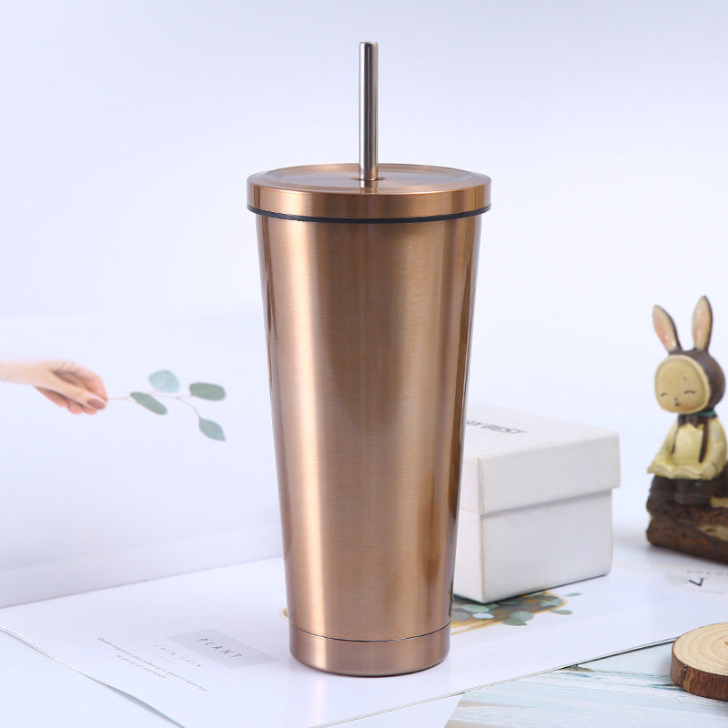 【客製化】304不鏽鋼雙層真空吸管杯隨行杯500ml | 禮品、贈品專業客製禮贈品顧問 以泰禮品