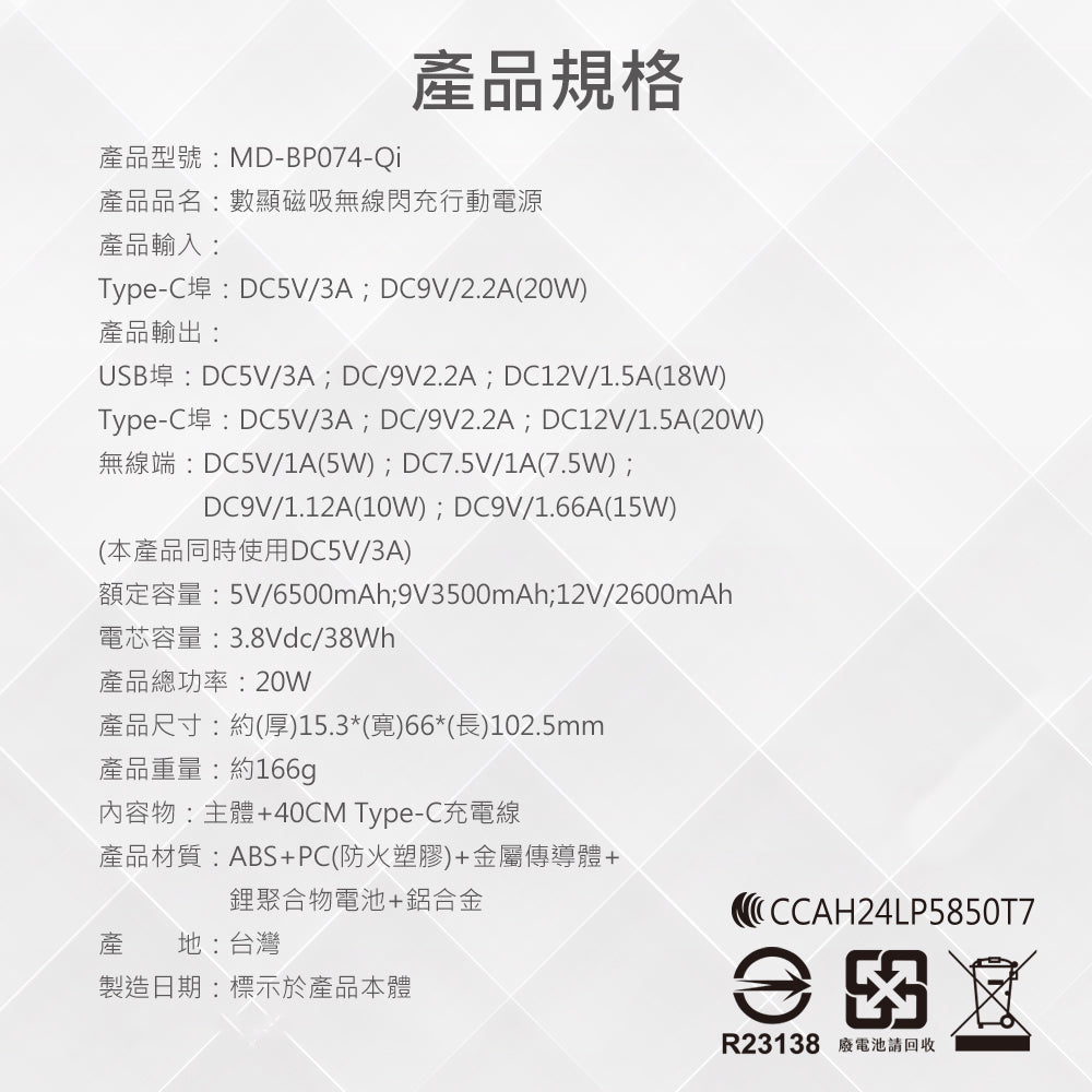 【客製化】Qi 數顯磁吸無線閃充行動電源 | 禮品、贈品專業客製禮贈品顧問