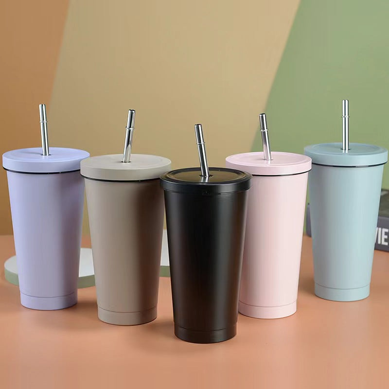 【客製化】304不鏽鋼雙層真空吸管杯隨行杯500ml | 禮品、贈品專業客製禮贈品顧問 以泰禮品