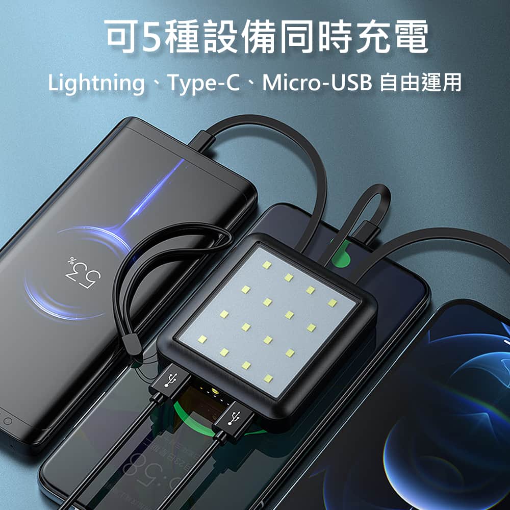 【客製化】露營燈自帶四線行動電源 | 禮品、贈品專業客製禮贈品顧問