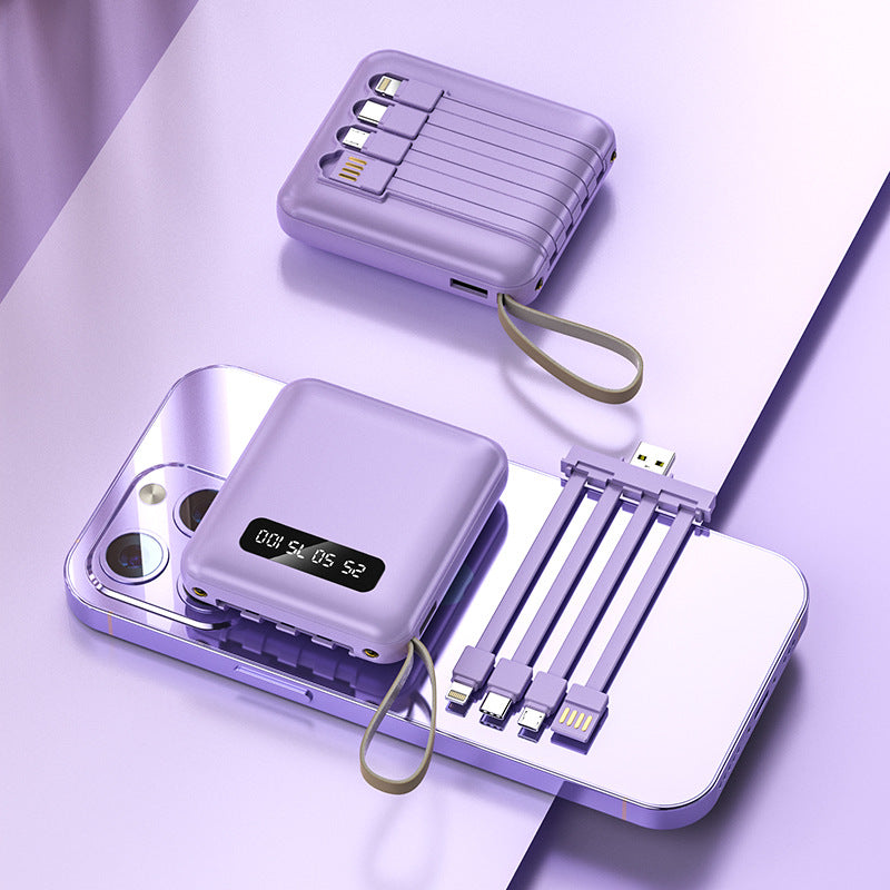 【客製化】迷你自帶線方形行動電源 | 禮品、贈品專業客製禮贈品顧問 以泰禮品