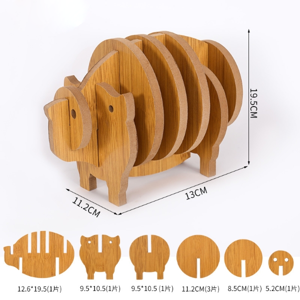 【客製化】創意木質動物造型隔熱墊 | 禮品、贈品專業客製禮贈品顧問 以泰禮品