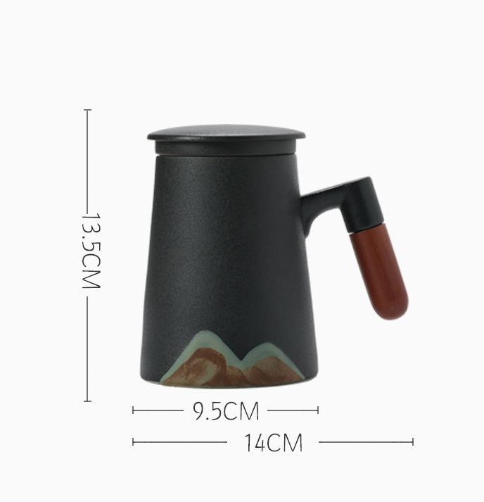 【客製化】遠山茶水過濾泡茶杯陶瓷杯企業禮品450 ml | 禮品、贈品專業客製禮贈品顧問 | 禮品、贈品專屬客製禮贈品專家