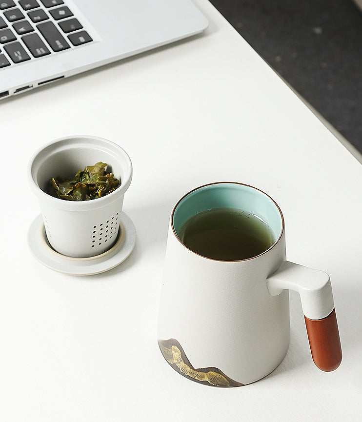 【客製化】遠山茶水過濾泡茶杯陶瓷杯企業禮品450 ml | 禮品、贈品專業客製禮贈品顧問 | 禮品、贈品專屬客製禮贈品專家