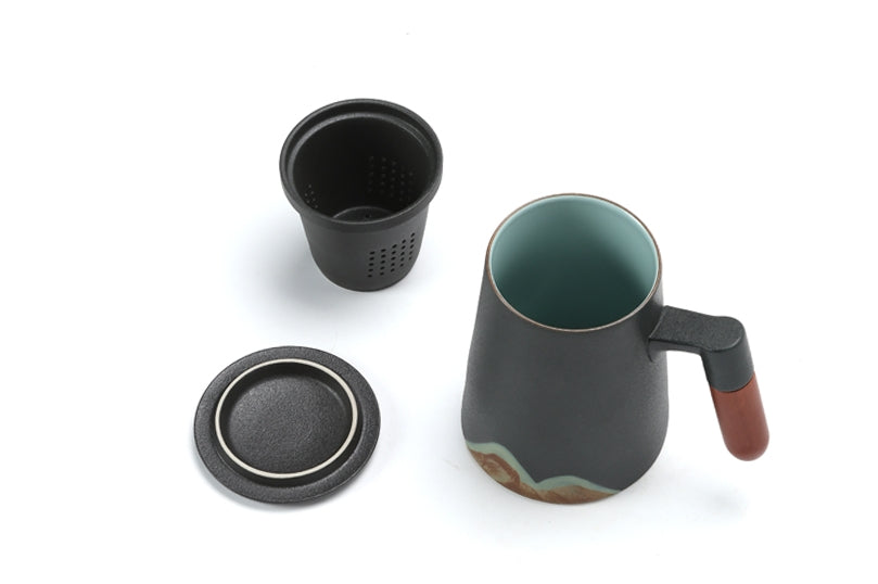 【客製化】遠山茶水過濾泡茶杯陶瓷杯企業禮品450 ml | 禮品、贈品專業客製禮贈品顧問 | 禮品、贈品專屬客製禮贈品專家