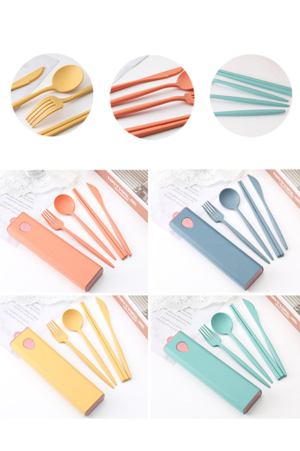 【客製化】糖果色小麥秸稈刀叉四件組 | 禮品、贈品專業客製禮贈品顧問 | 禮品、贈品專屬客製禮贈品專家