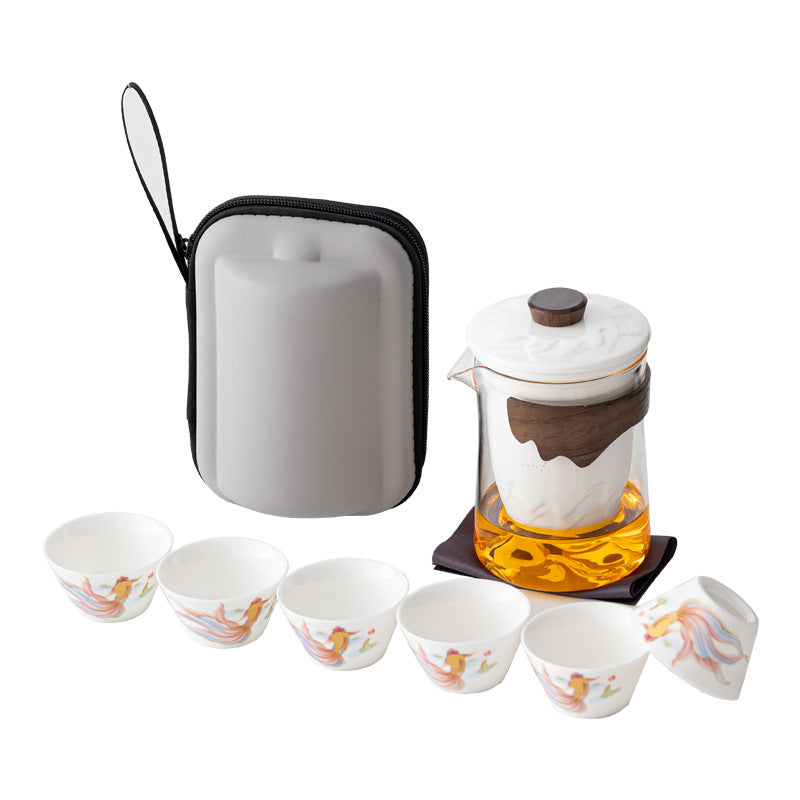 【客製化】觀山白瓷玻璃旅行茶具組 | 禮品、贈品專業客製禮贈品顧問