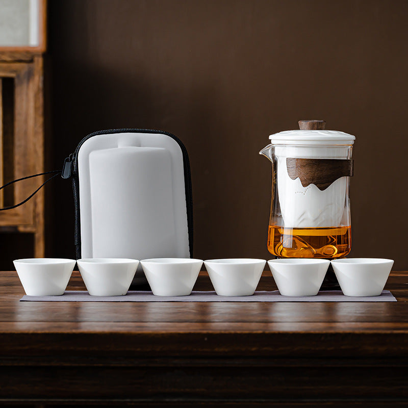 【客製化】觀山白瓷玻璃旅行茶具組 | 禮品、贈品專業客製禮贈品顧問