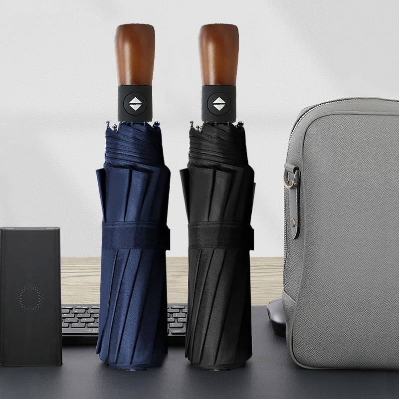 【客製化】十骨原木柄自動傘 | 禮品、贈品專業客製禮贈品顧問